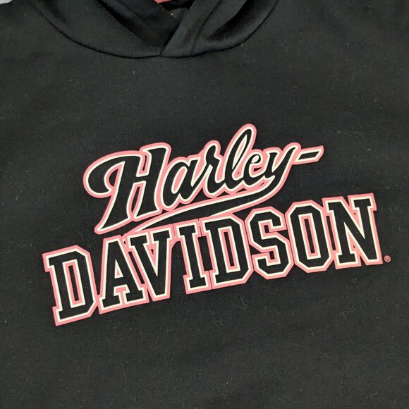 Harley Davidson Women's Black and Pink Pullover Hoodie - Picture 8 of 14